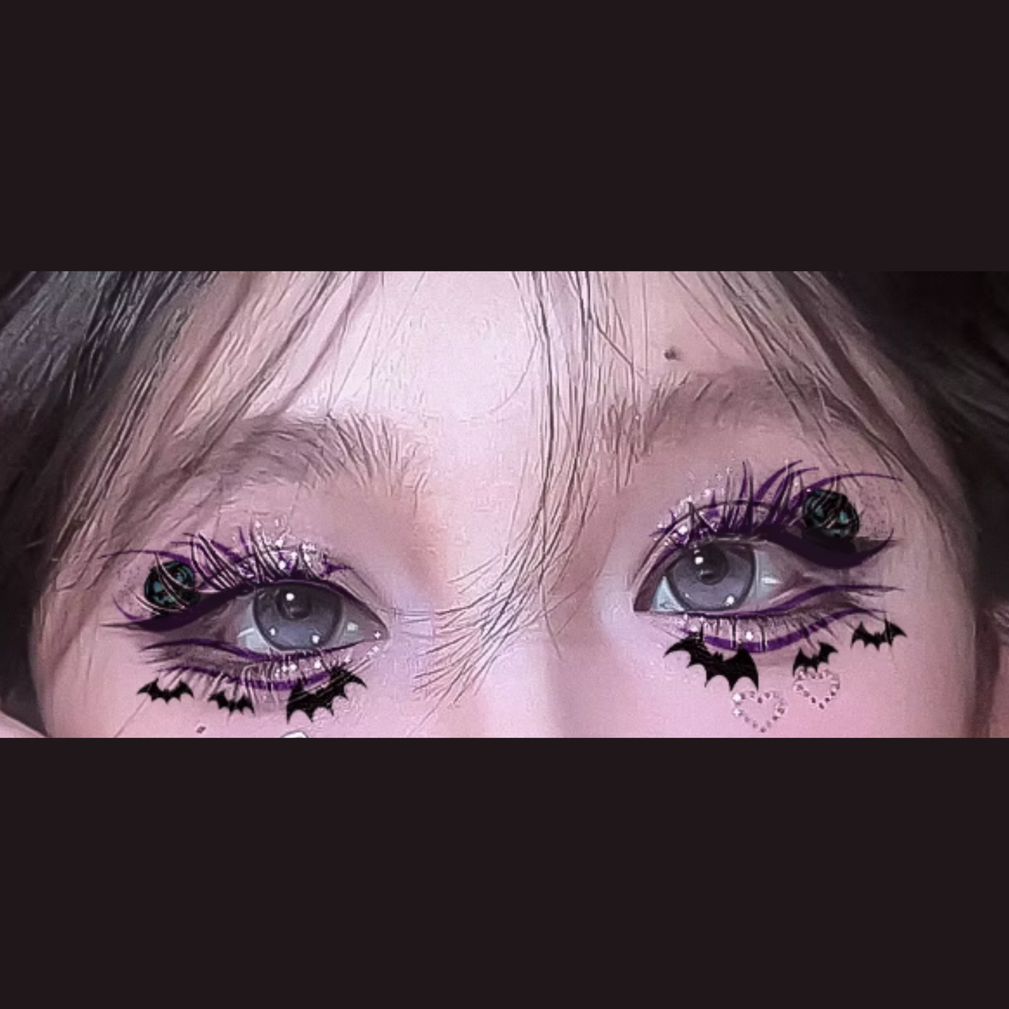 Tattoo - Halloween - Bat #4 - Purple/Black/Green - CMYK
