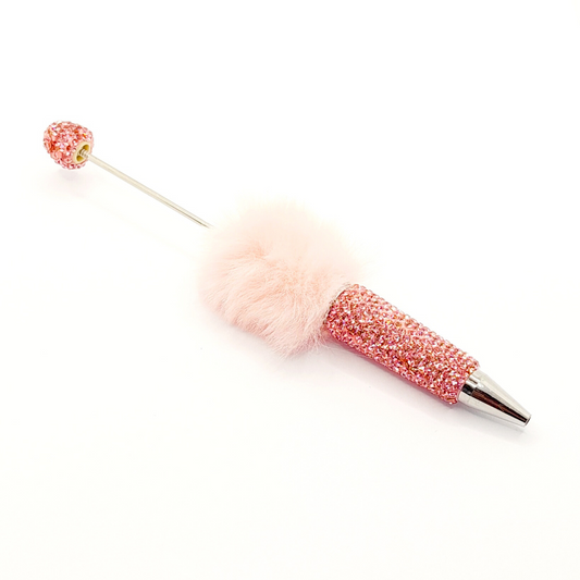 Kuglepen - Pink Similisten m. pink plys (sort blæk)