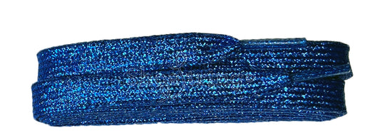 Snørebånd - Glitter Cobolt Blue - Flad - 120 cm
