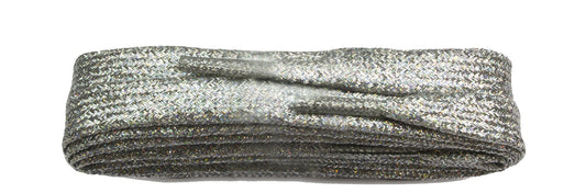 Snørebånd - Glitter Silver - Flad - 120 cm