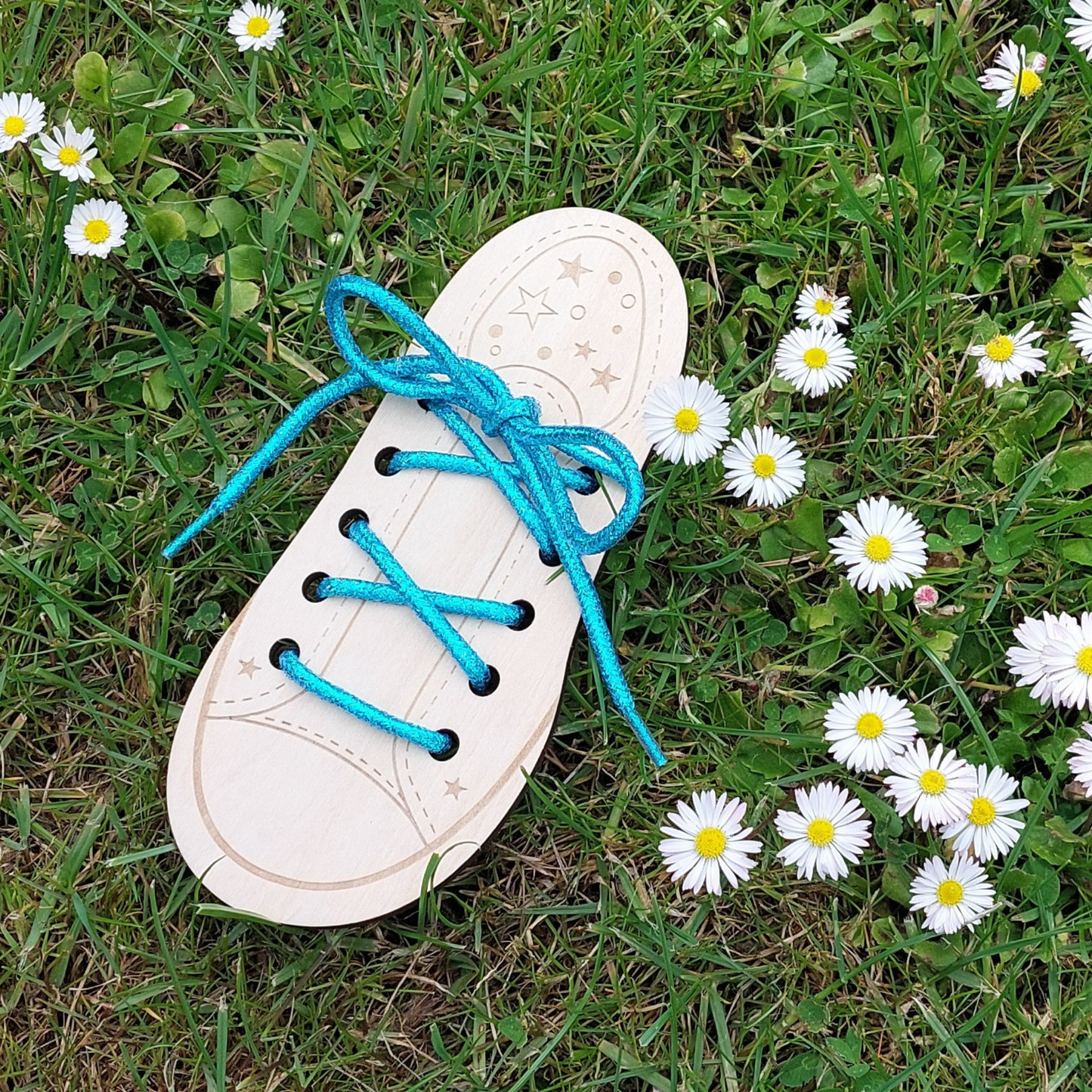 Snørebånd - Glitter Aqua Blå - Rund - 114 cm