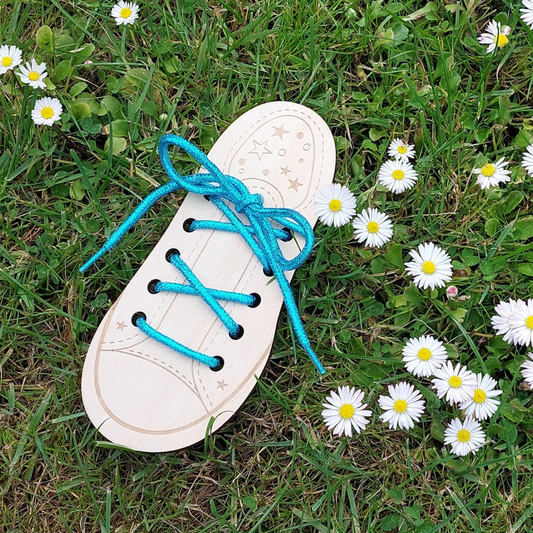 Snørebånd - Glitter Aqua Blå - Rund - 114 cm
