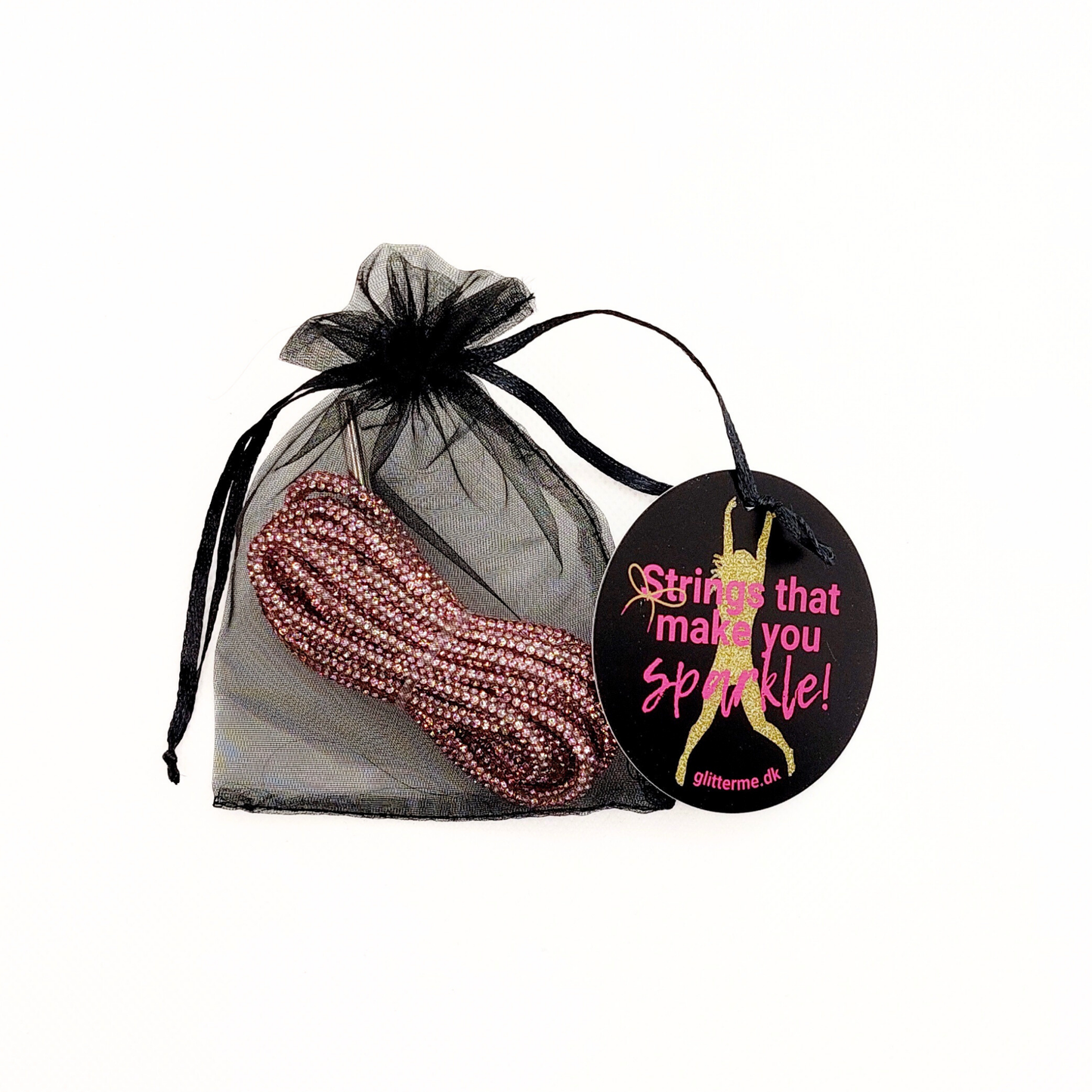Shoelaces - Rhinestone Pink - Round - 120 cm