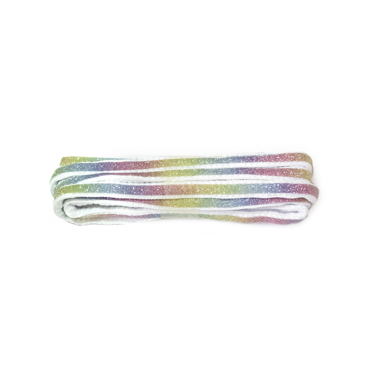 Shoelaces - Glitter Rainbow White - Oval - 120 cm