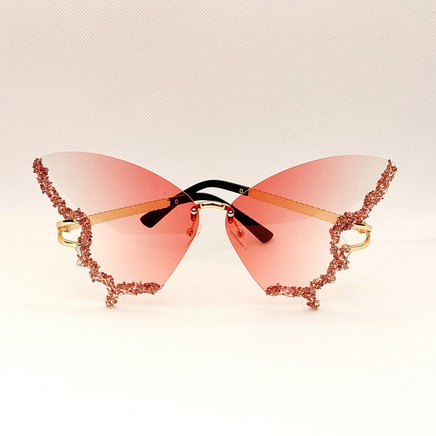 Sunglasses - Oversized Butterfly with rhinestones (adult size)
