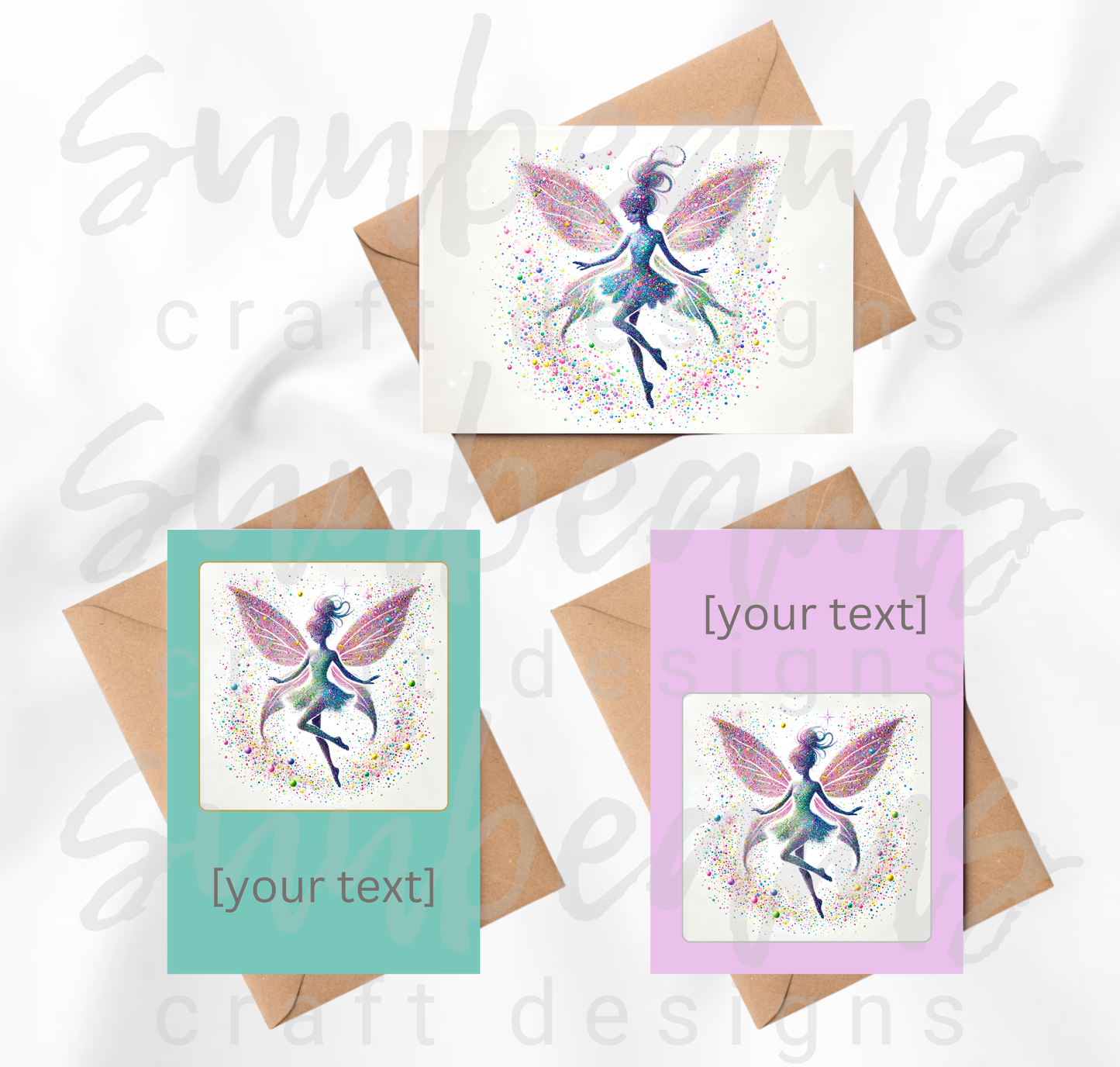 Clipart: 10 Sparkling Faeries II - A5 Greeting Card Image Bundle