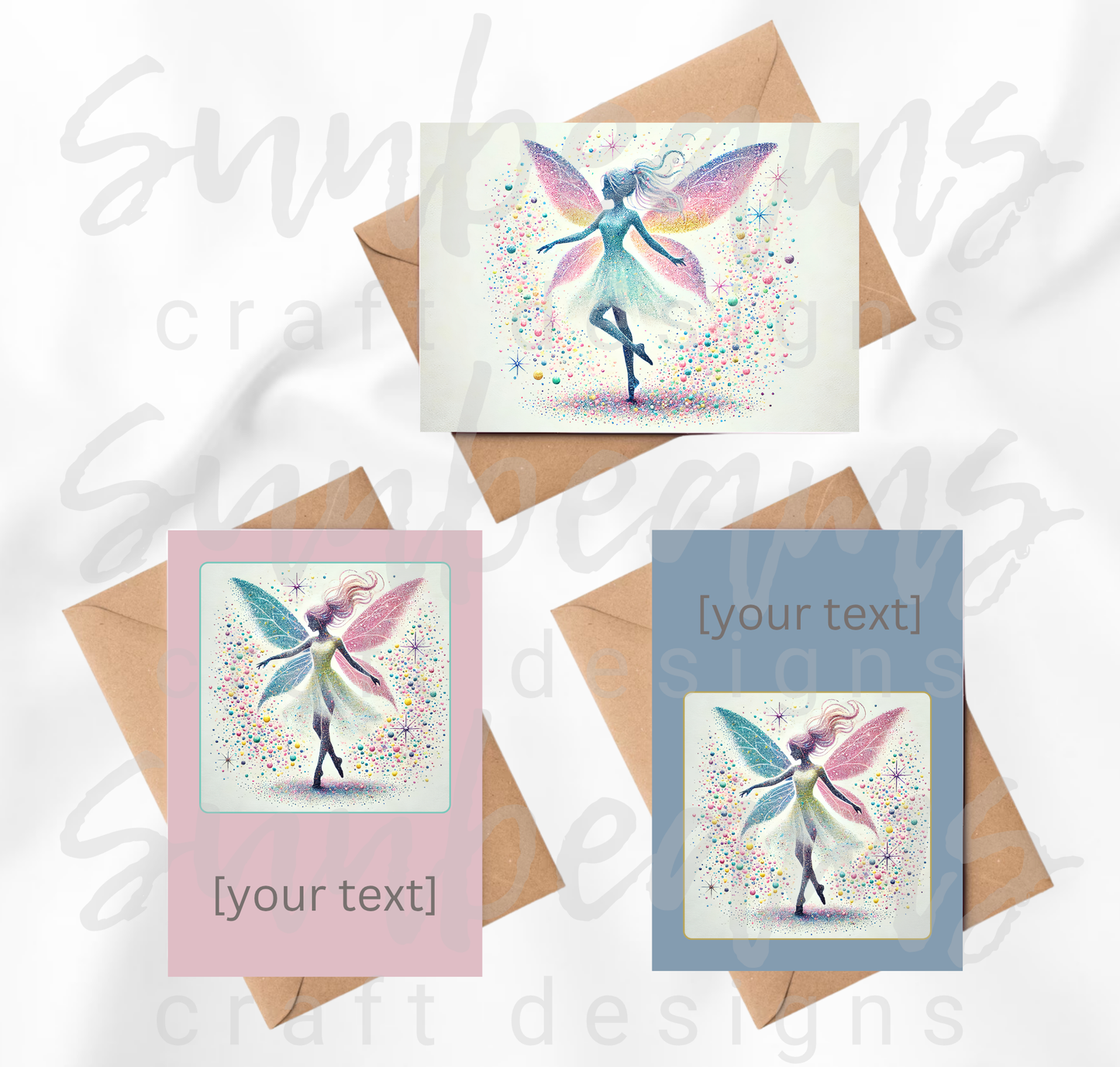 Clipart: 10 Sparkling Faeries II - A5 Greeting Card Image Bundle
