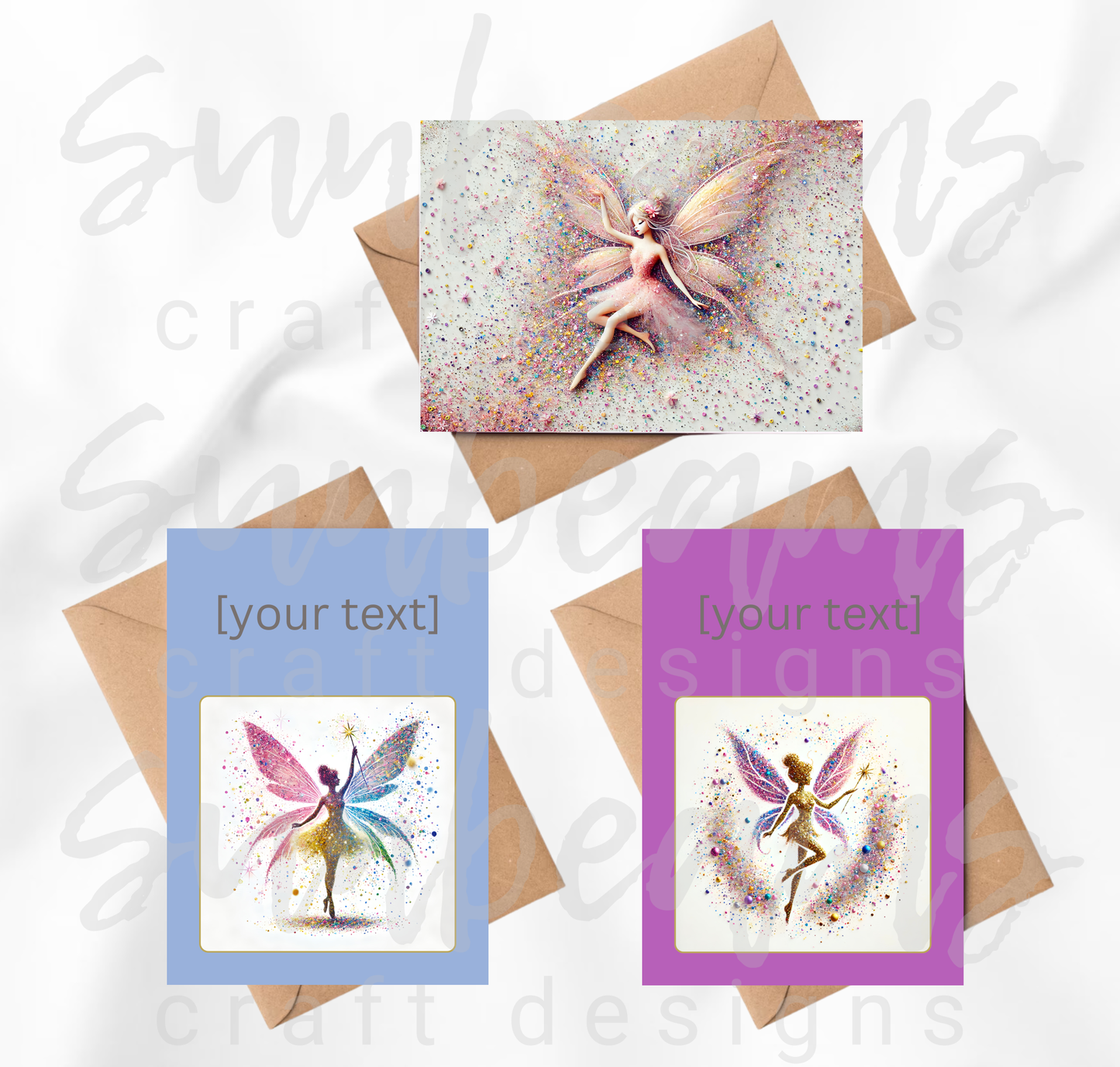 Clipart: 10 Sparkling Faeries II - A5 Greeting Card Image Bundle