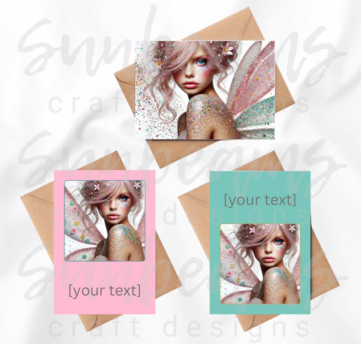 Clipart: 10 Sparkling Faeries II - A5 Greeting Card Image Bundle