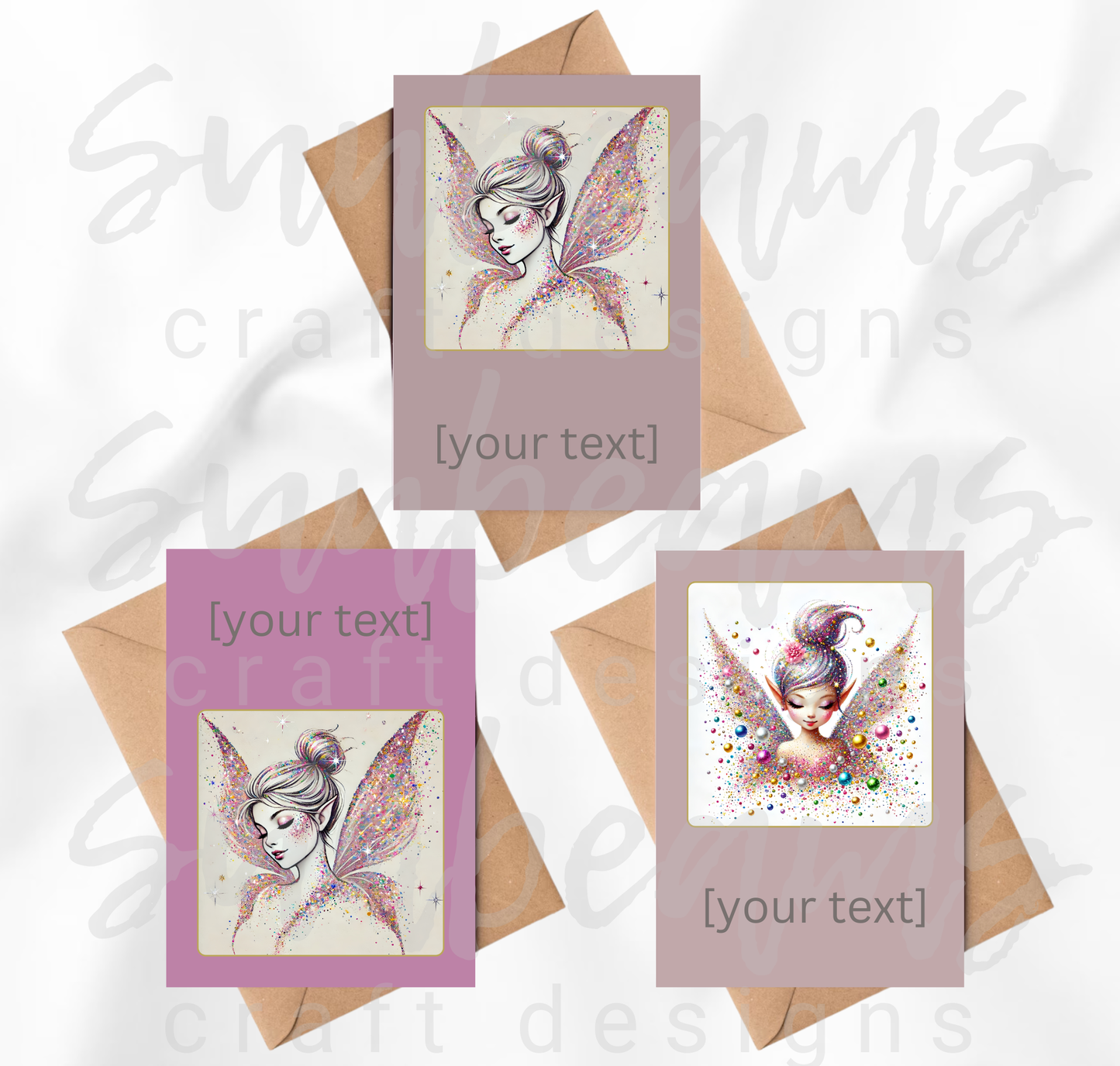 Clipart: 10 Sparkling Pixies - A5 Greeting Card Image Bundle