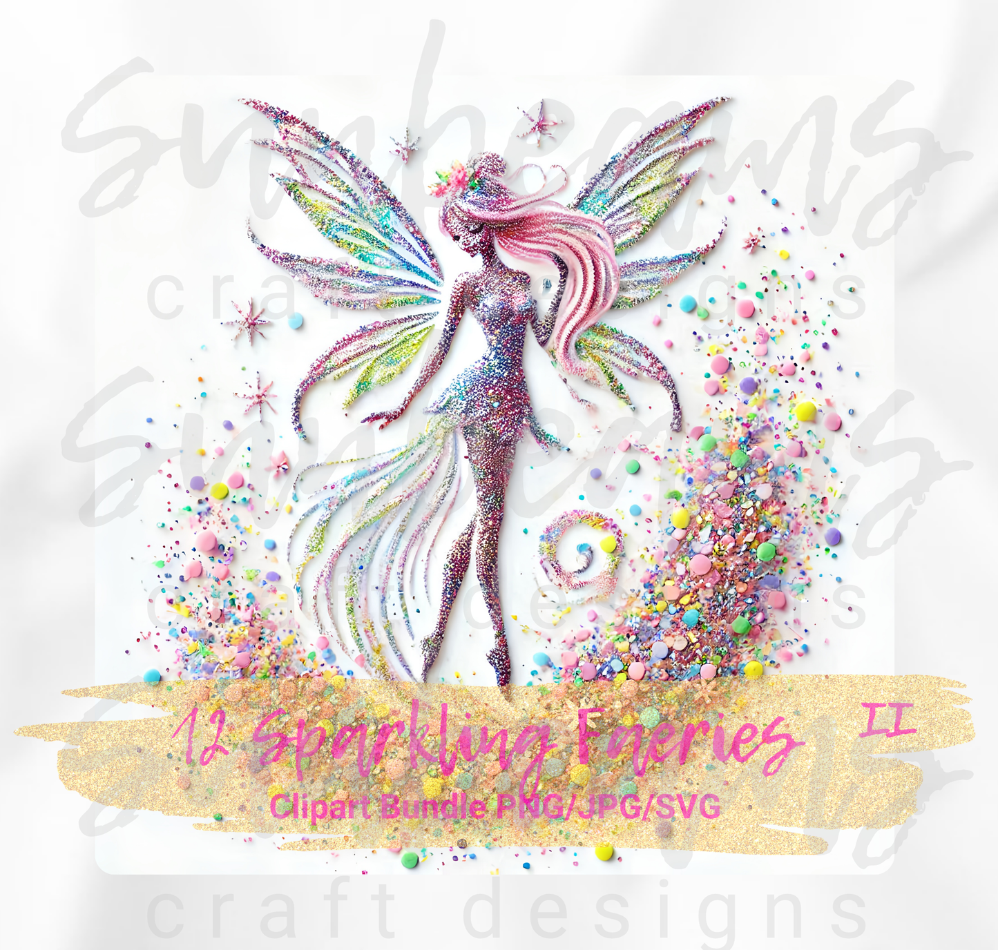 Clipart: 12 Sparkling Faeries II - Digital Image Bundle