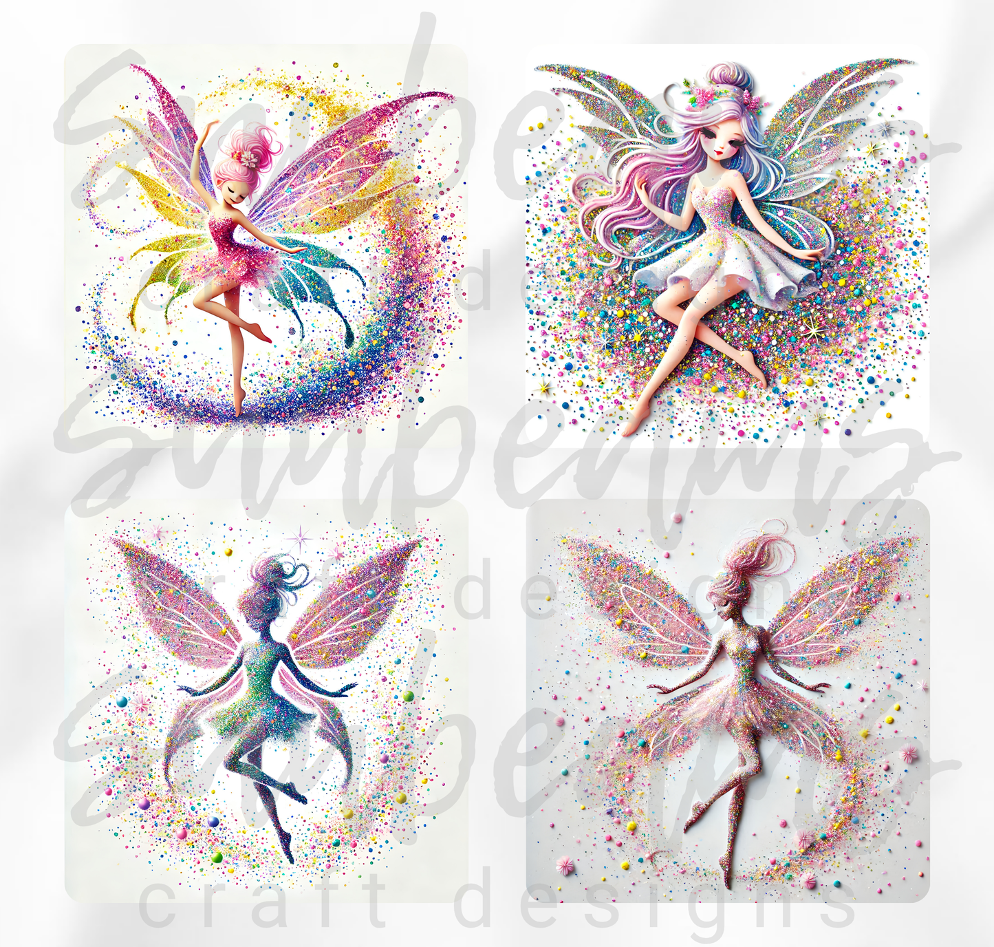 Clipart: 12 Sparkling Faeries II - Digital Image Bundle