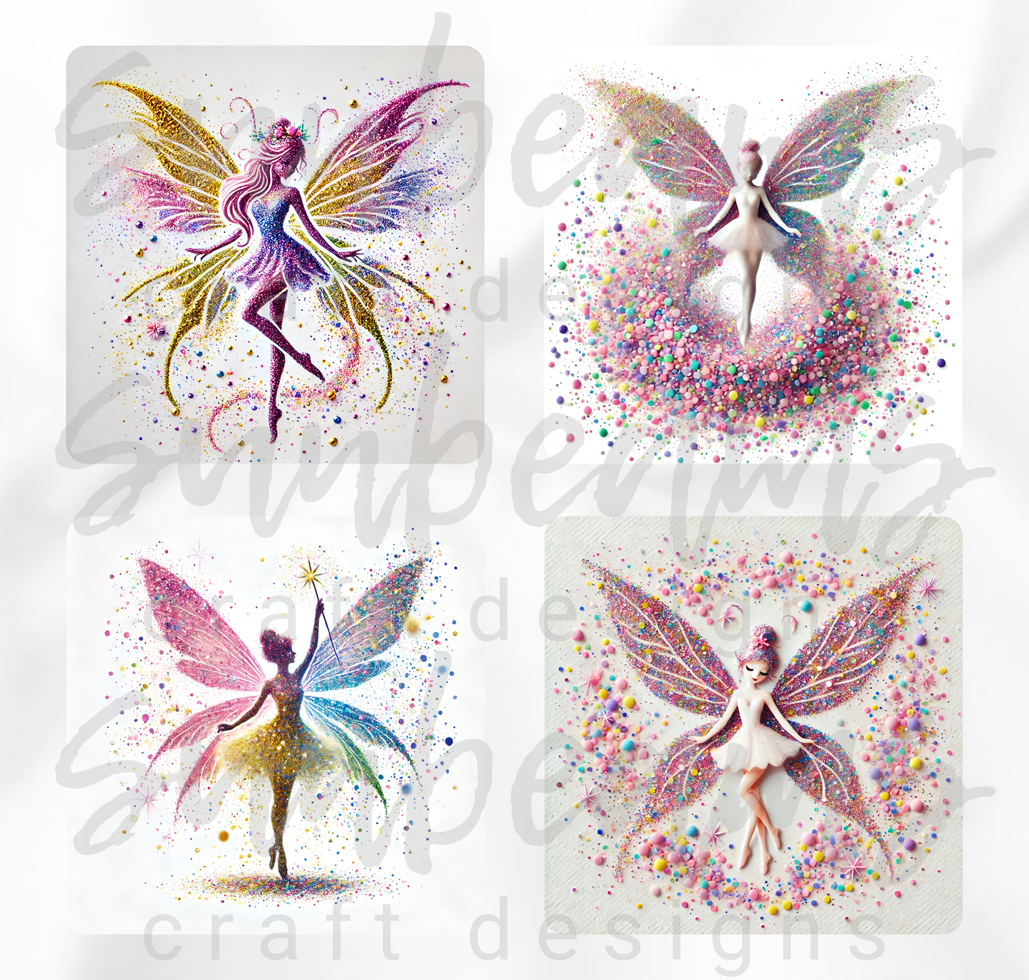 Clipart: 12 Sparkling Faeries II - Digital Image Bundle