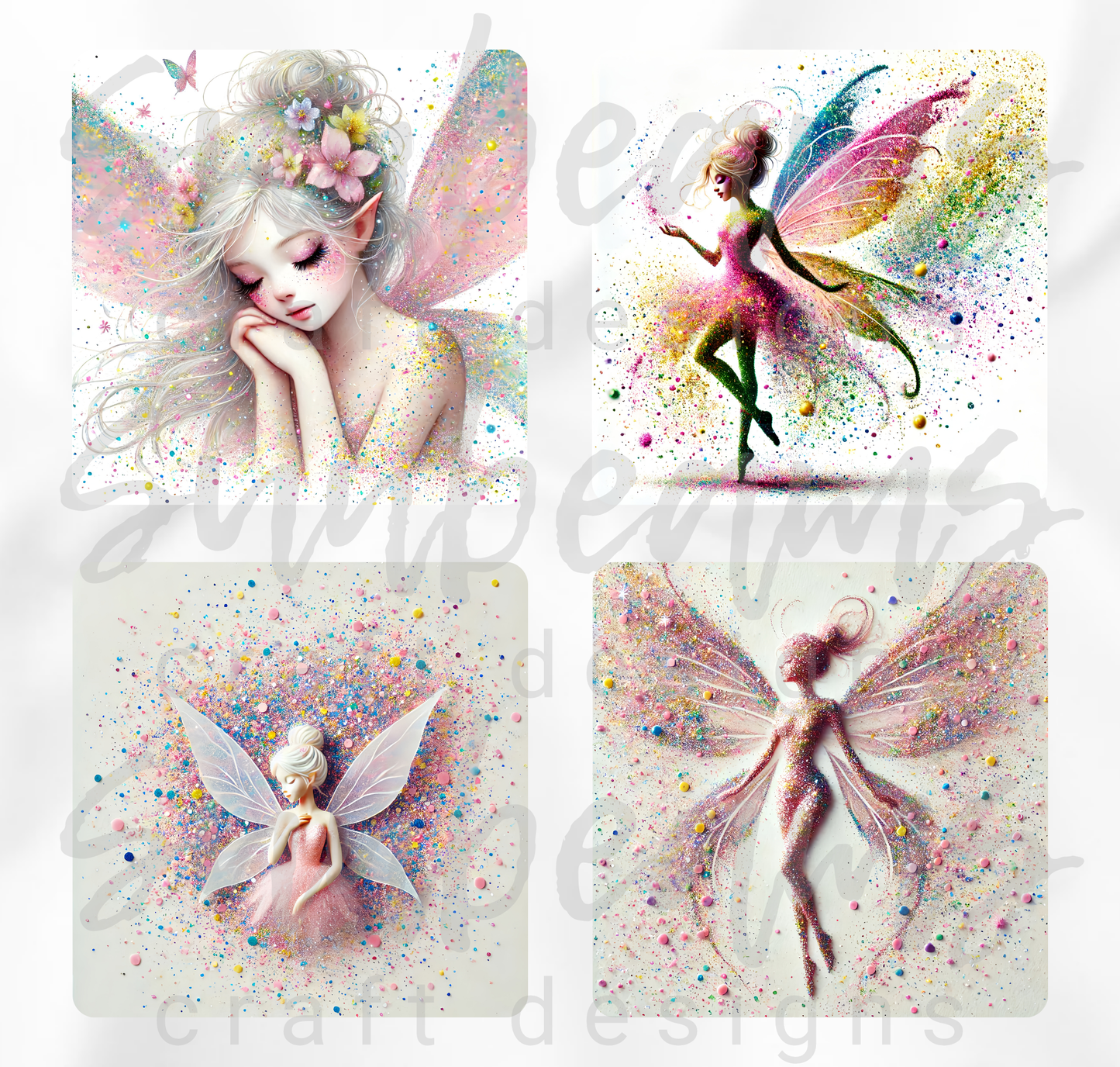 Clipart: 12 Sparkling Faeries I - Digital Image Bundle
