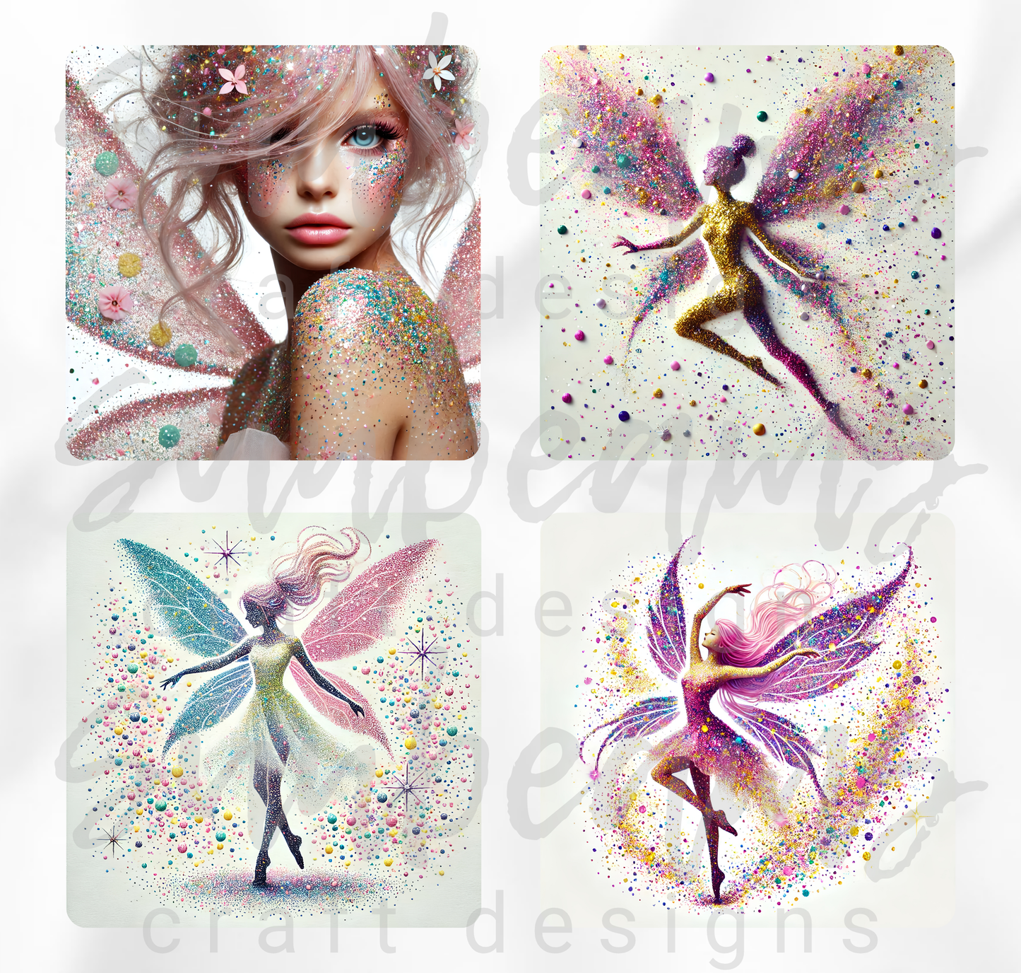 Clipart: 12 Sparkling Faeries I - Digital Image Bundle