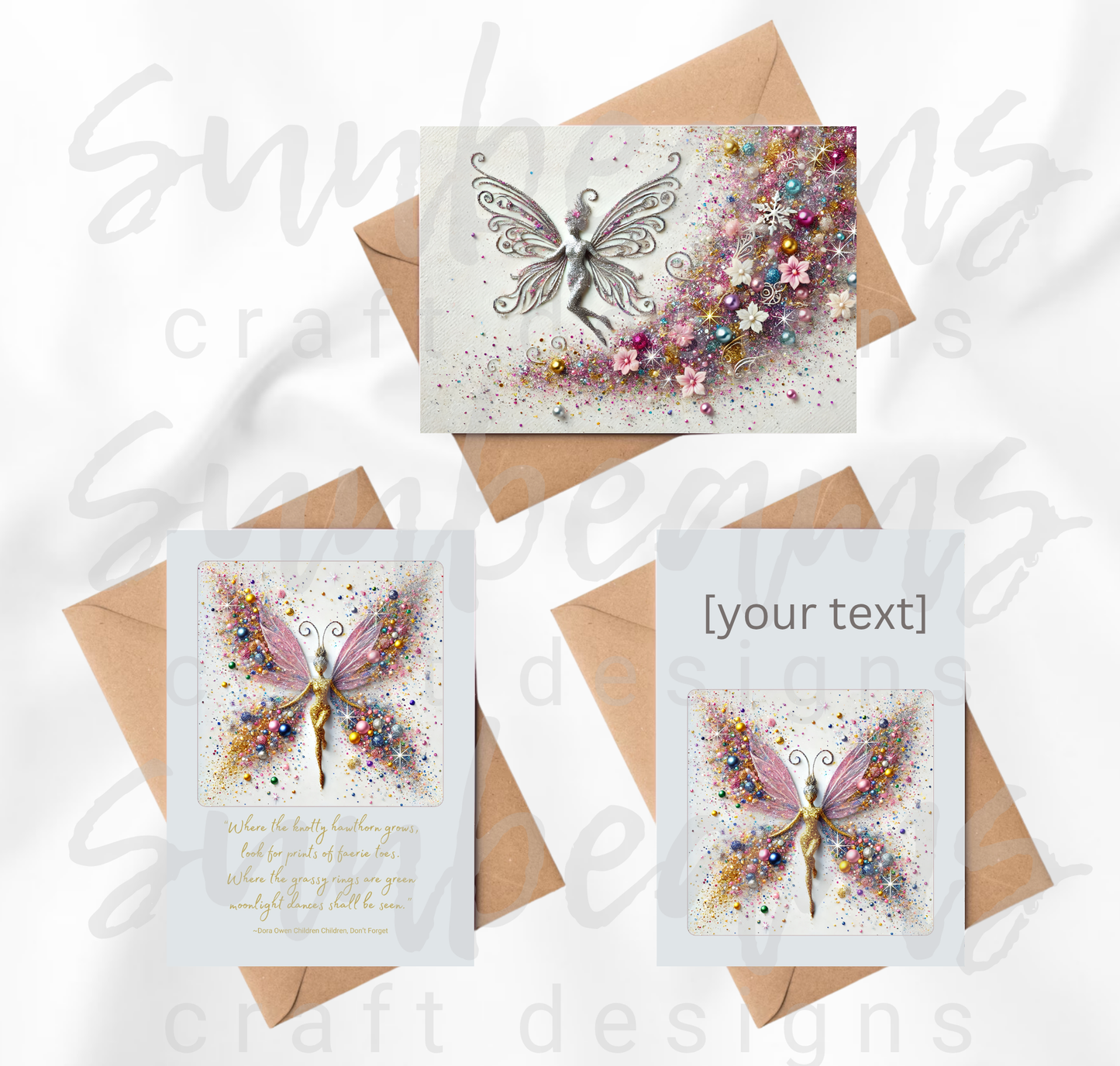 Clipart: 10 Sparkling Faeries - A5 Greeting Card Image Bundle