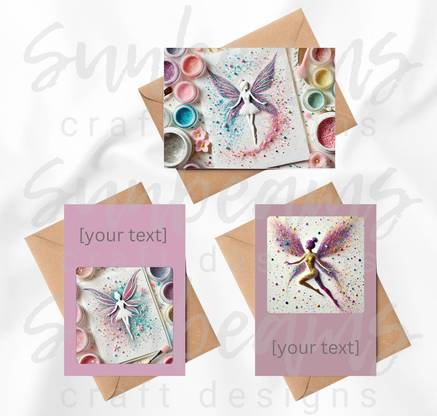 Clipart: 10 Sparkling Faeries - A5 Greeting Card Image Bundle