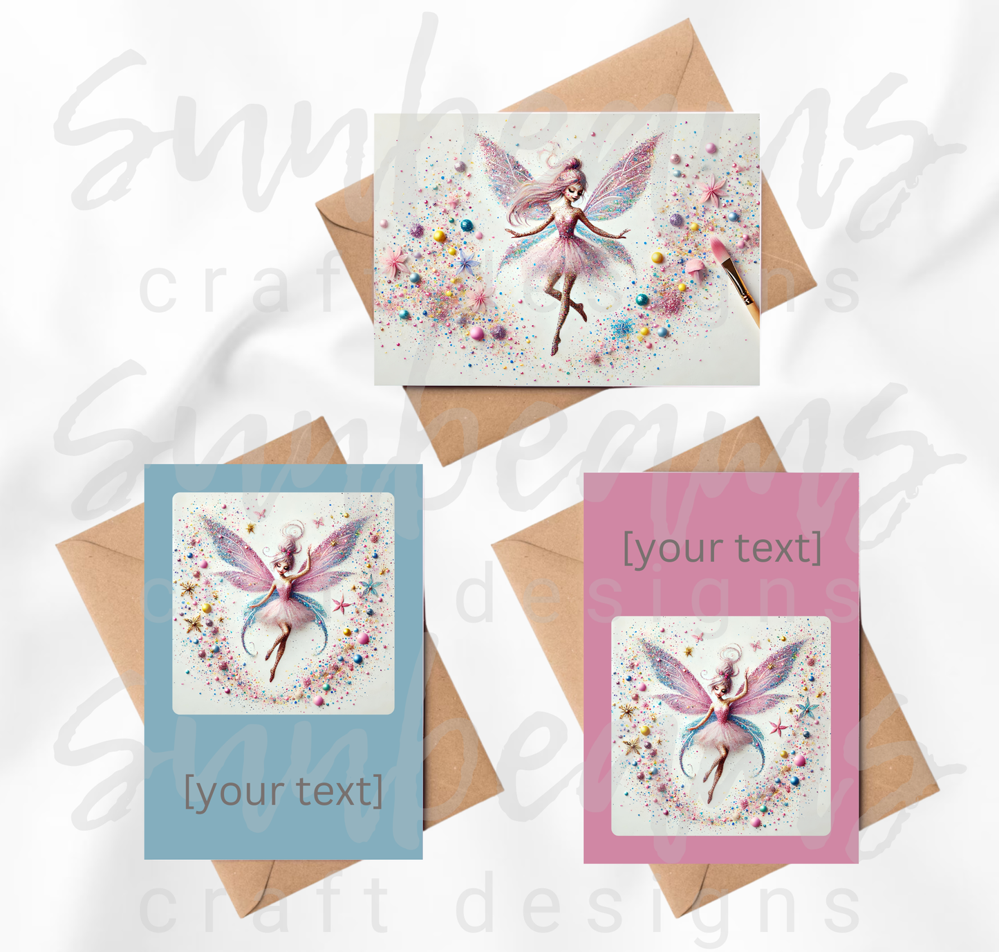 Clipart: 10 Sparkling Faeries - A5 Greeting Card Image Bundle