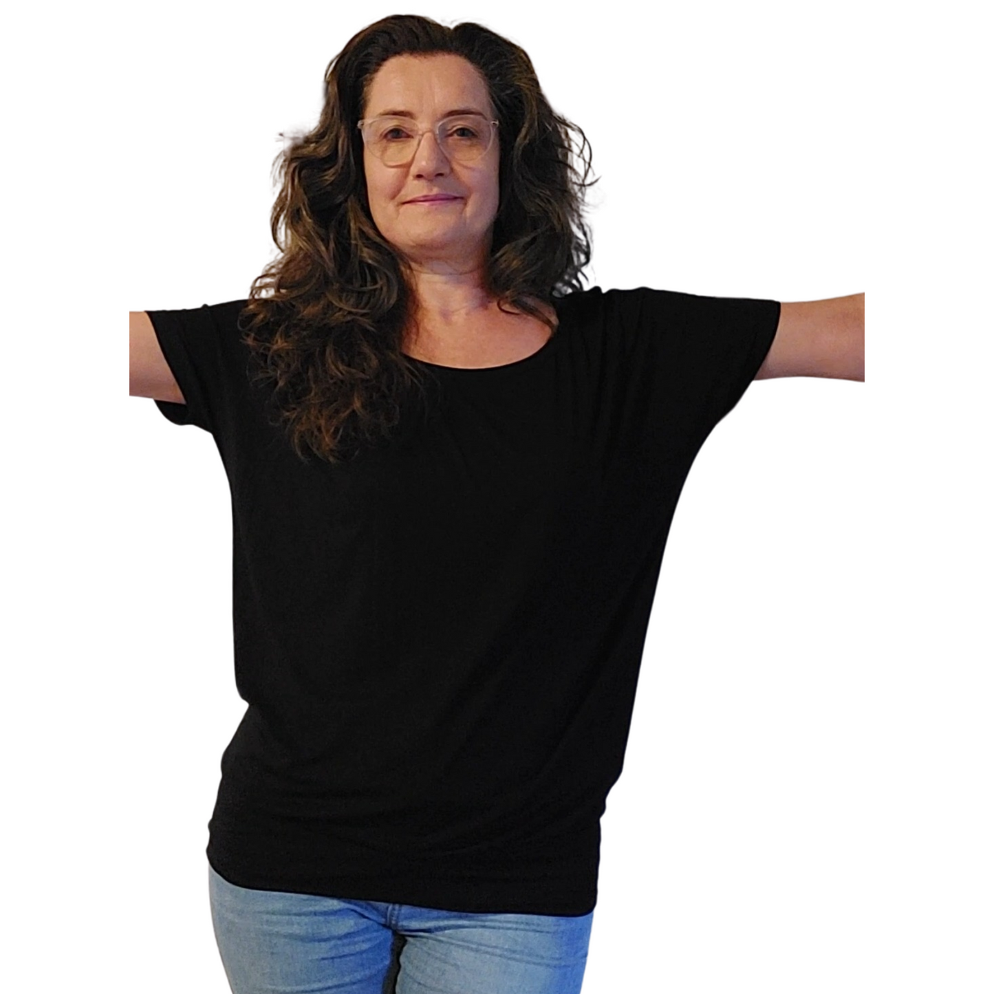 Medium - Viscose Blouse - Heart Hands - Glimmer: hot pink