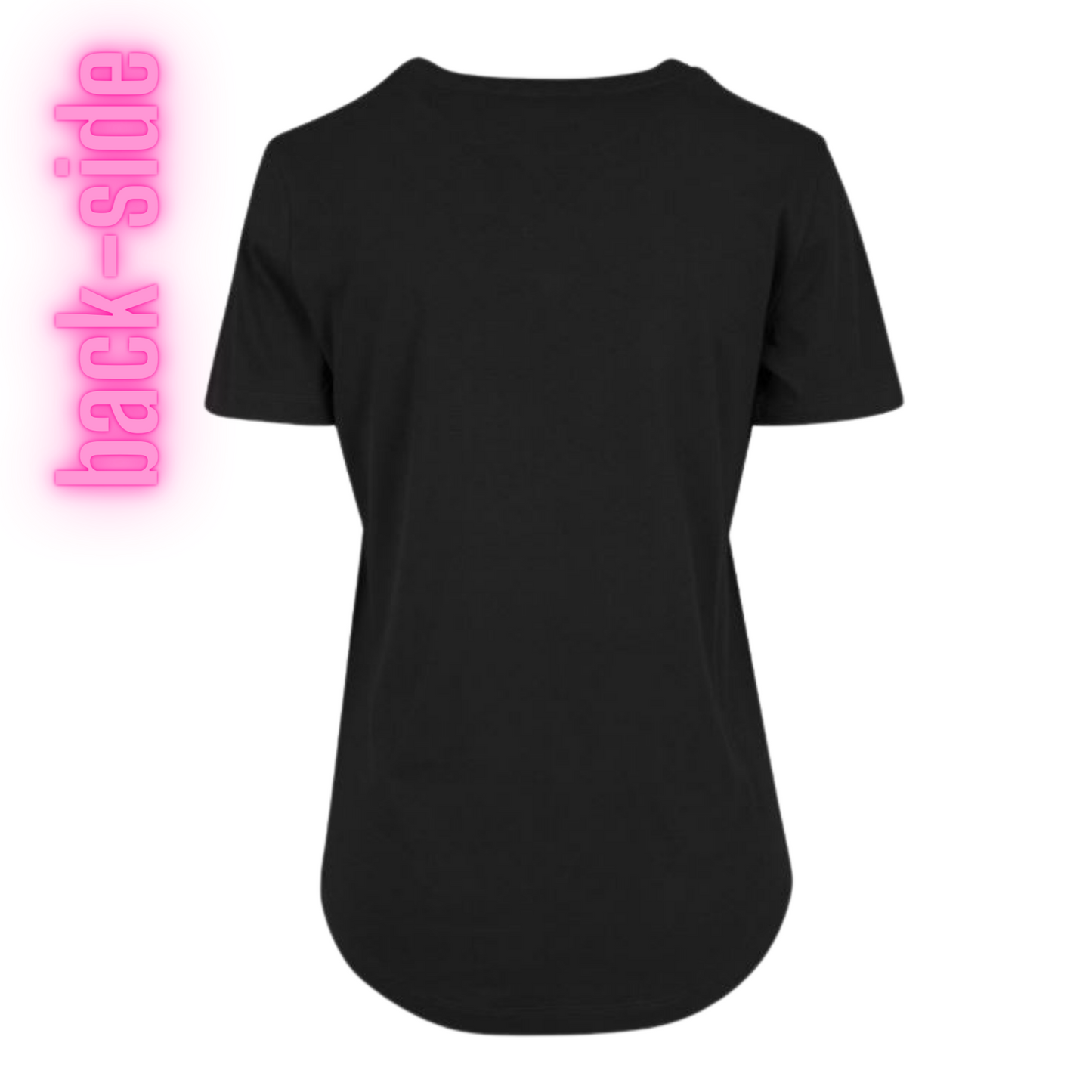 Small - Round Hem Tee - Heart Hands - Glitter: hot pink