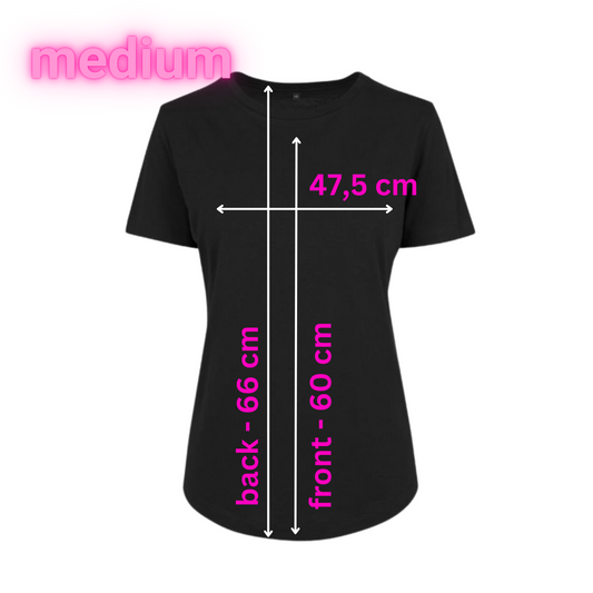 Medium - Round Hem Tee - Heart Hands - Glimmer: sølv
