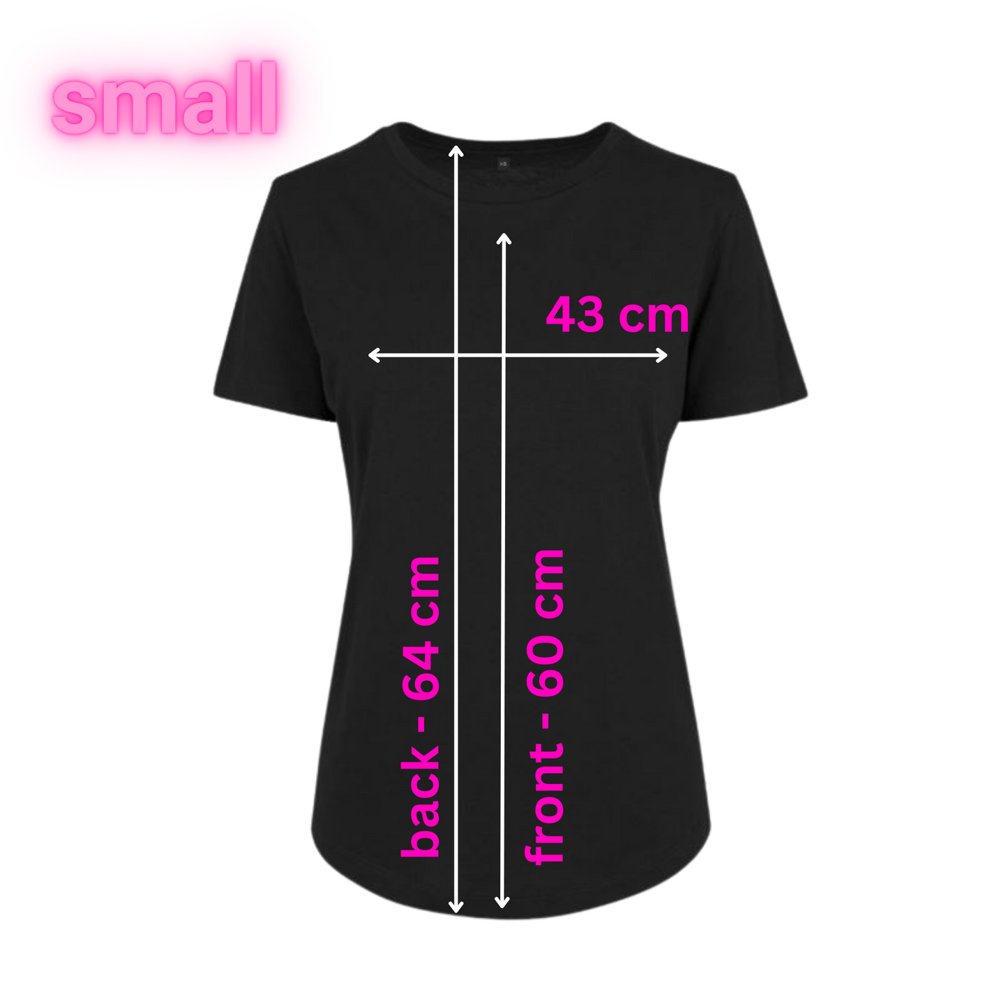 Small - Round Hem Tee - Heart Hands - Glitter: hot pink