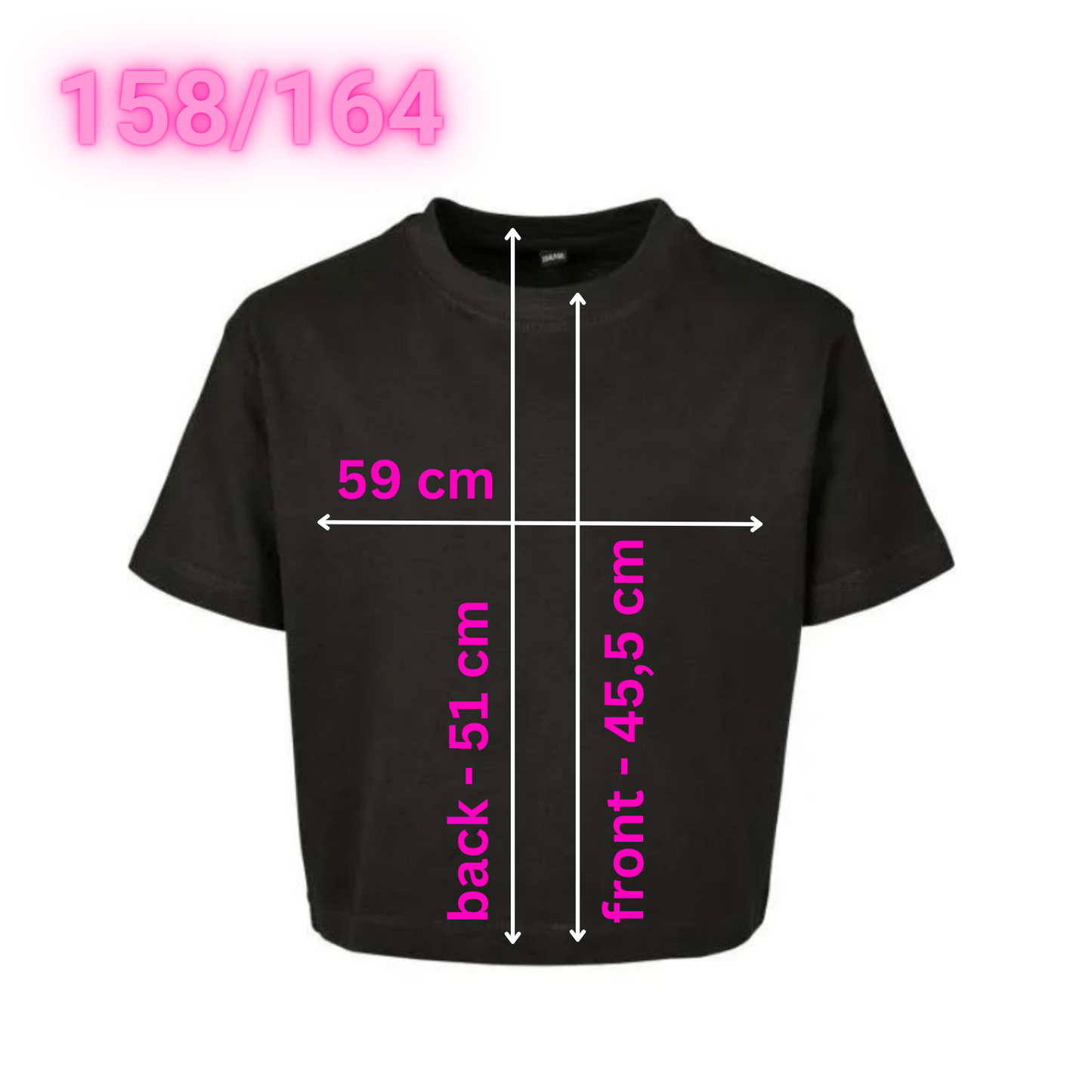 EUR 158/164 - Baby Tee - Heart hands - Glimmer: hot pink