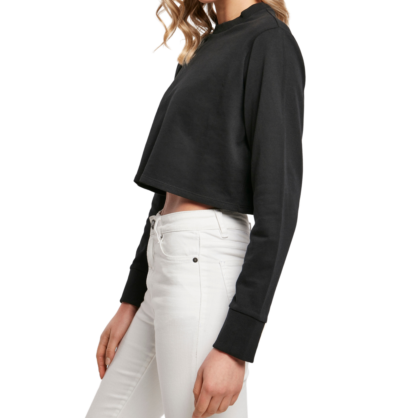 Medium - Cropped sweatshirt - #badass - Glimmer: hot pink