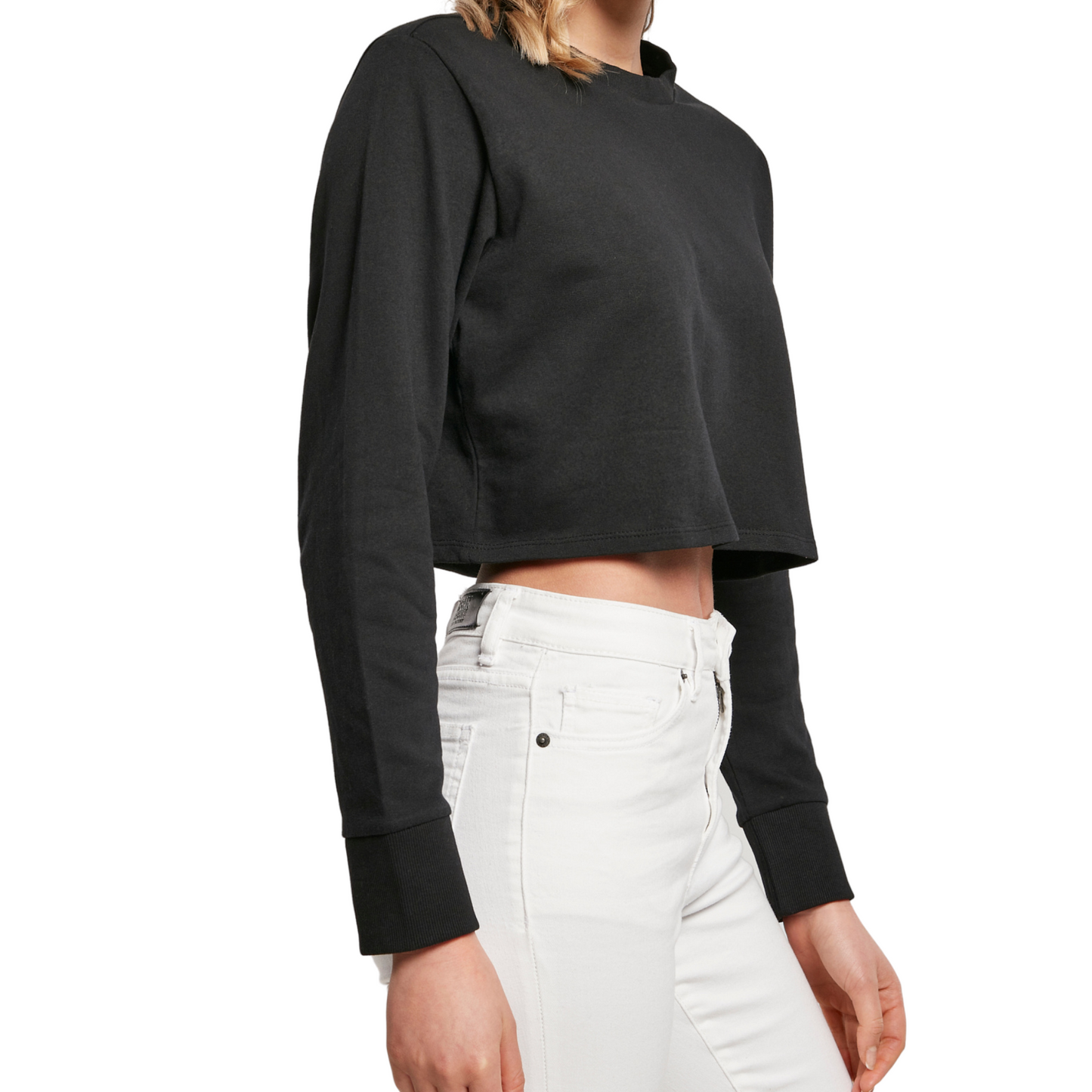 Medium - Cropped sweatshirt - #badass - Glimmer: hot pink