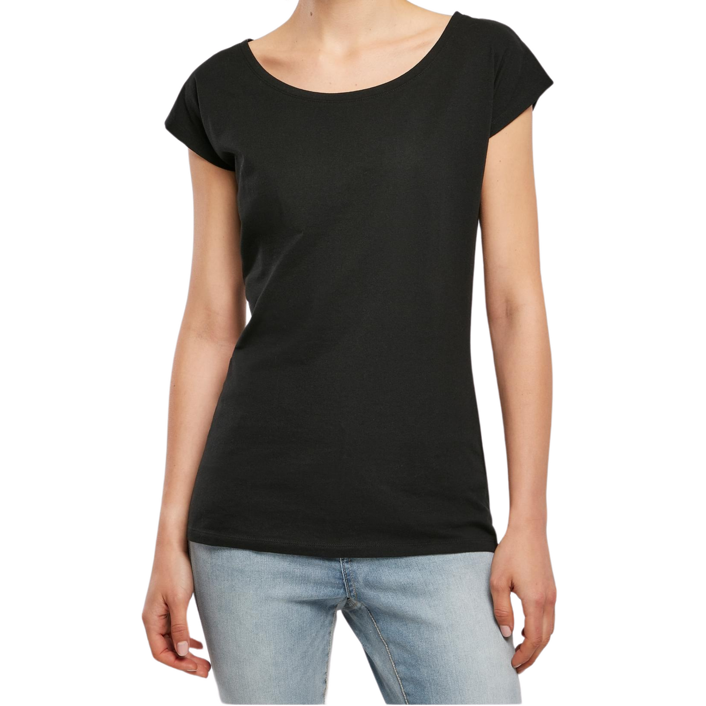 Small - Wide Neck Tee - Heart Hands - Glimmer: hot pink
