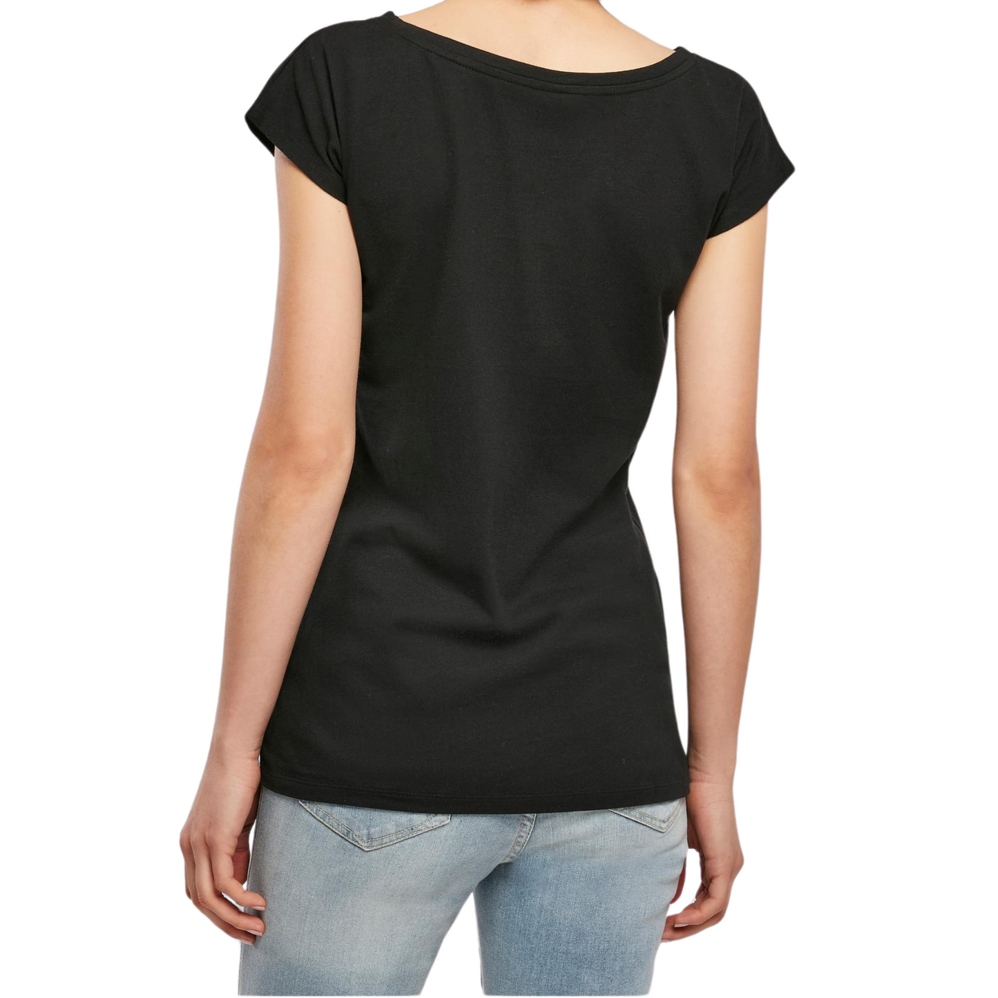 Small - Wide Neck Tee - Heart Hands - Glimmer: hot pink