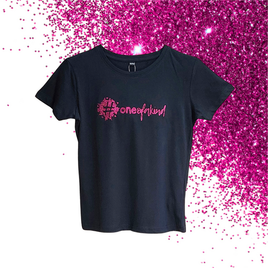 EUR 146/152 - Girls Tee - #oneofakind - Glimmer: hot pink