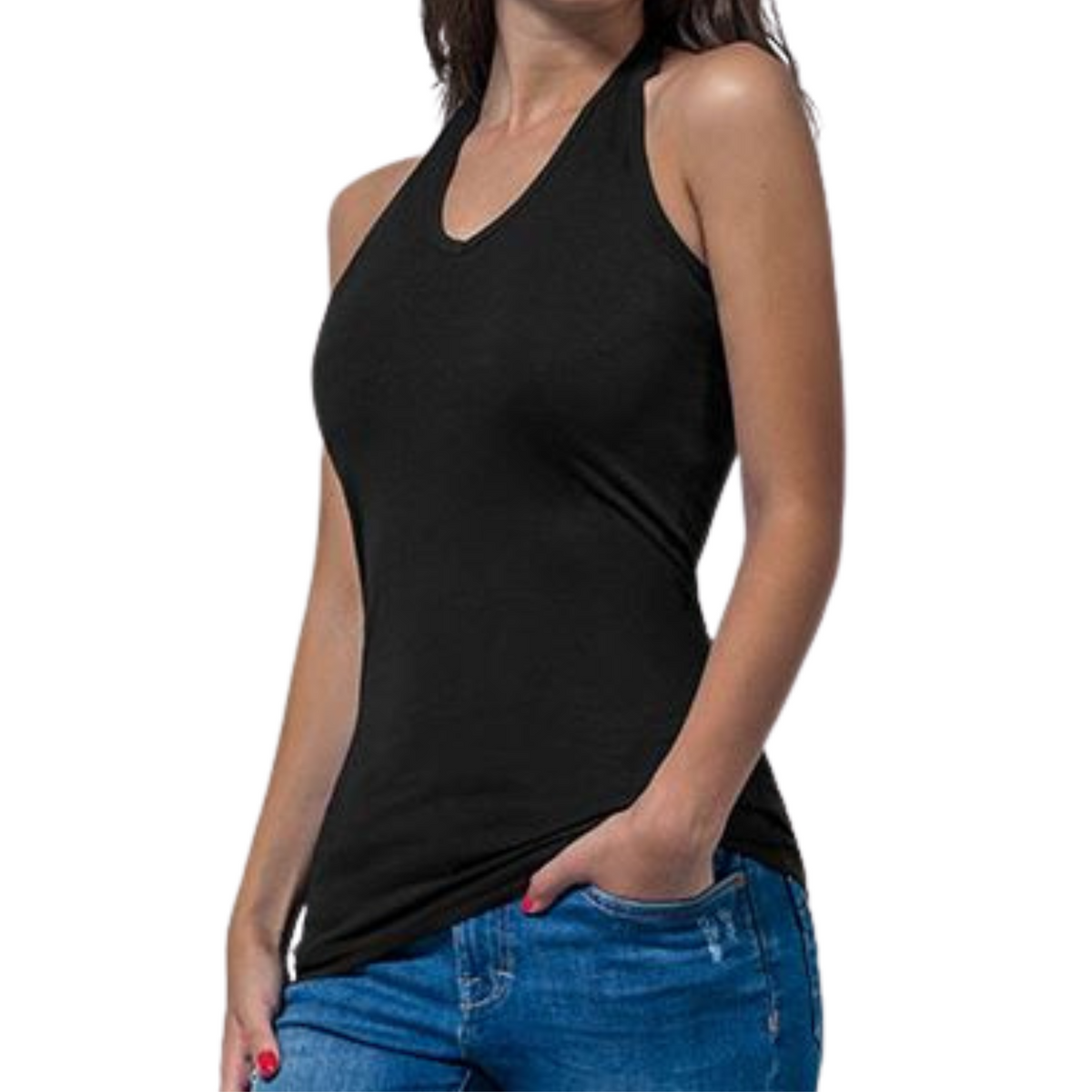 Large - Halterneck Top - #urawesome - Glimmer: hot pink