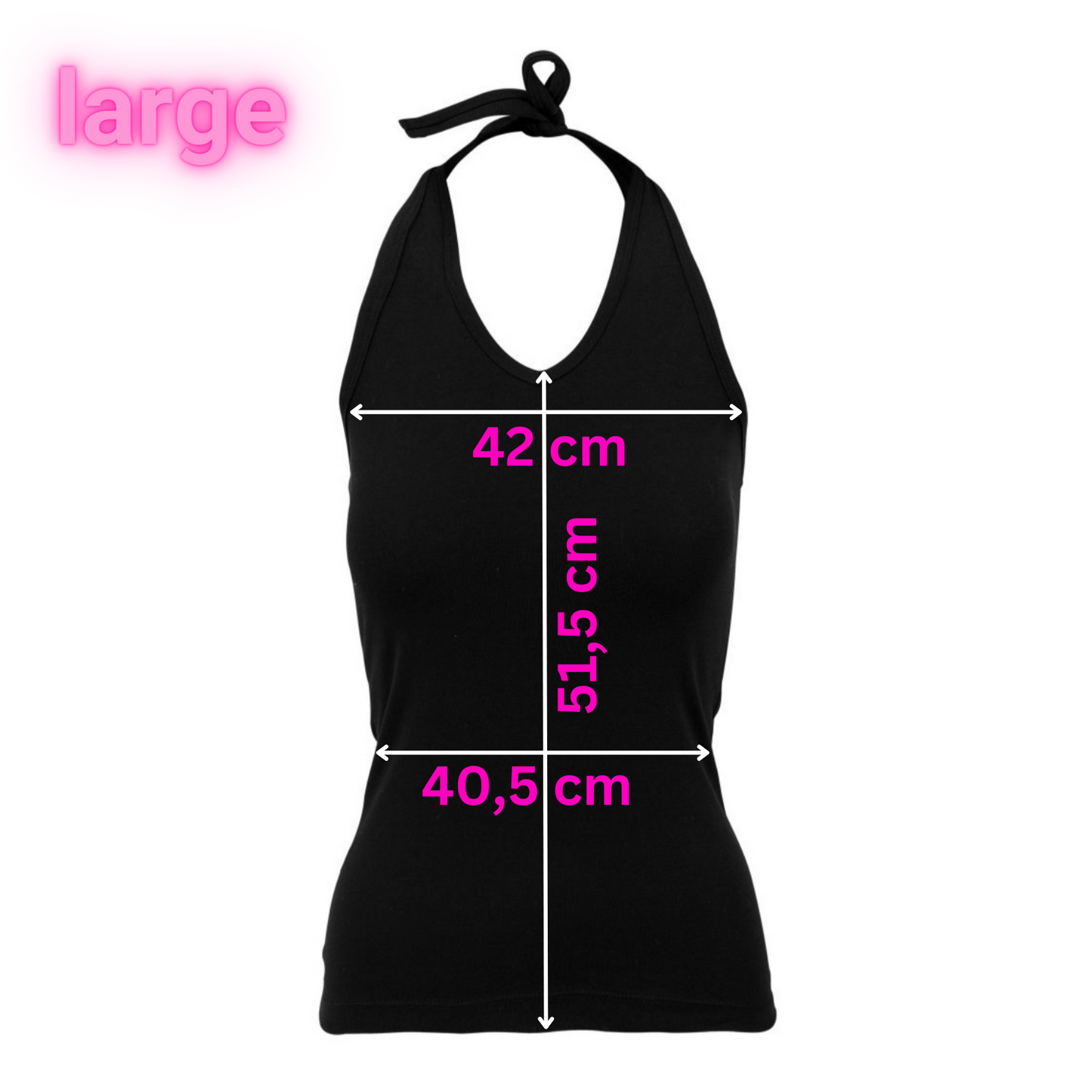 Large - Halterneck Top - #urawesome - Glimmer: hot pink