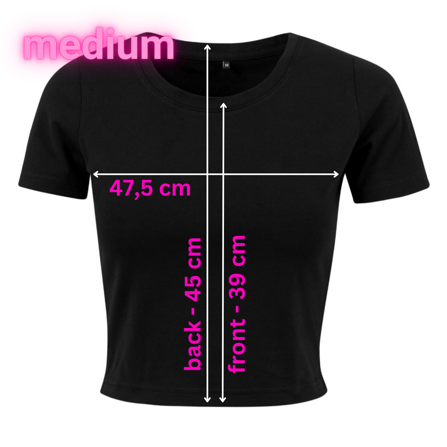 Medium - Baby Tee - #oneofakind - Glimmer: hot pink