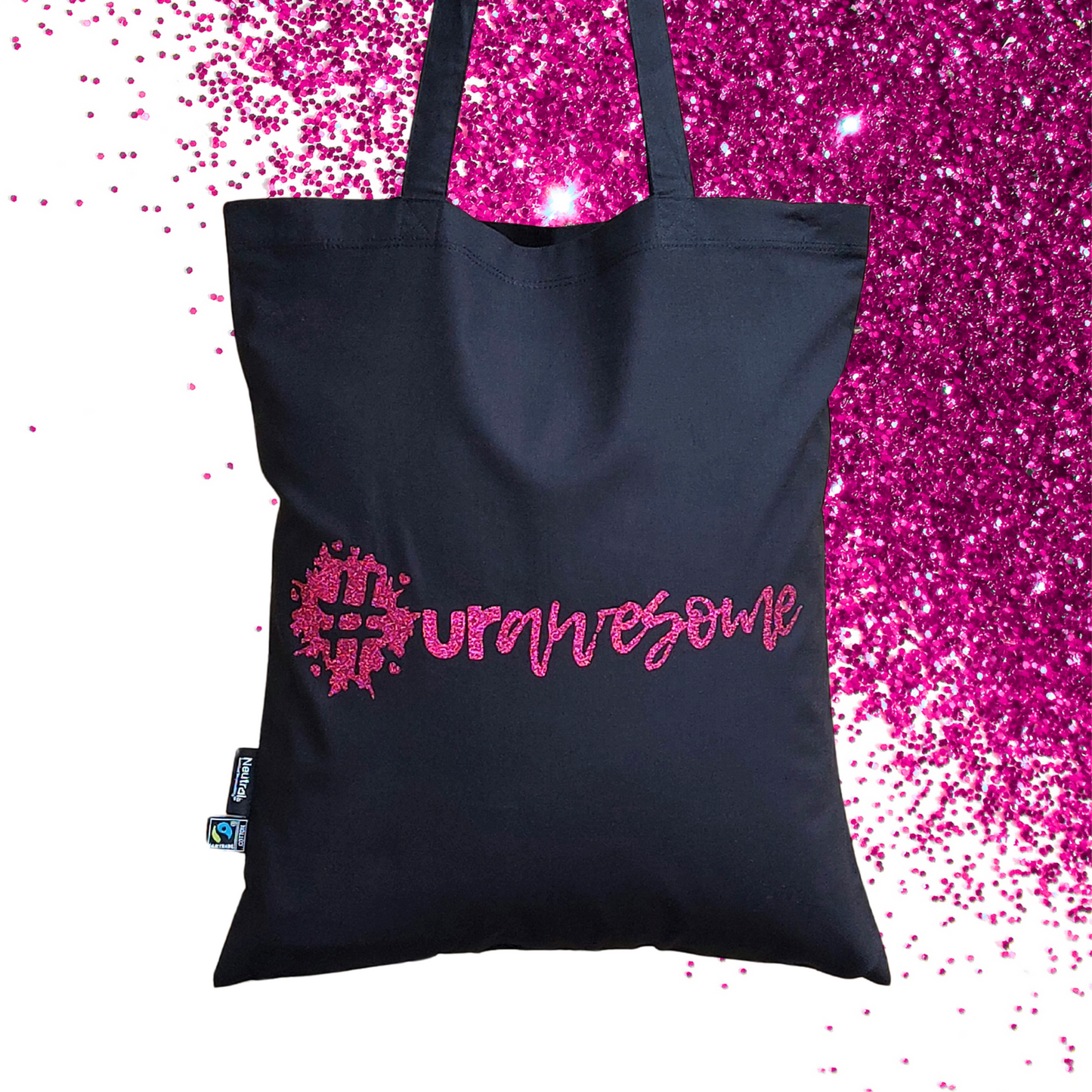 Shopping bag - #urawesome - Glitter: hot pink