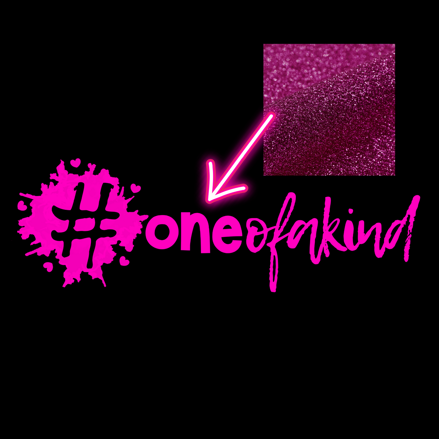 Medium - Baby Tee - #oneofakind - Glimmer: hot pink