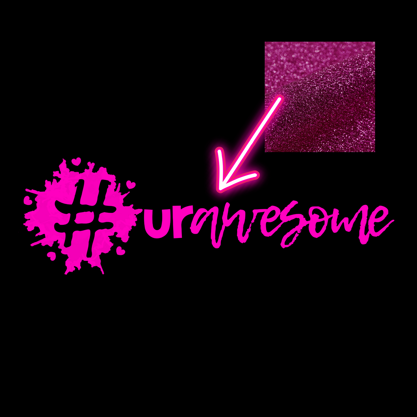 Large - Halterneck Top - #urawesome - Glimmer: hot pink