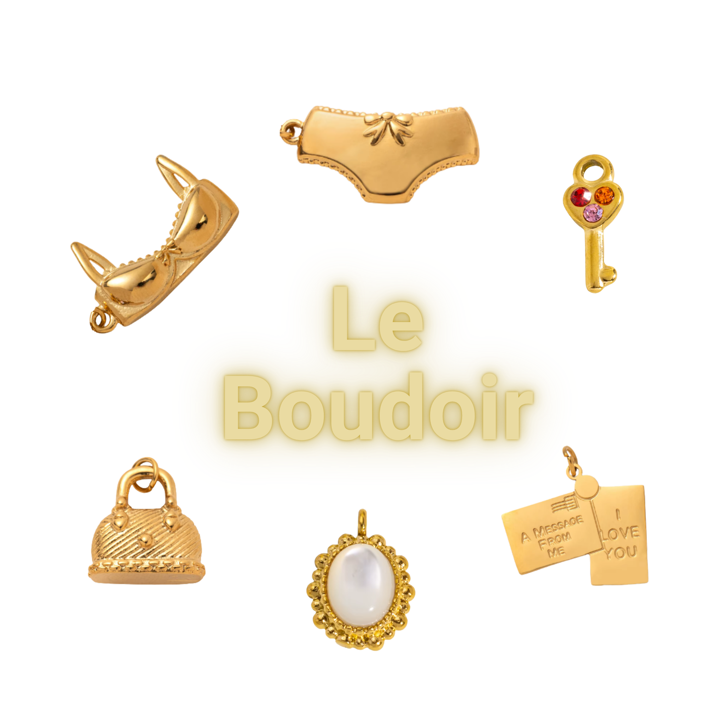 Charms sæt - 6 stk. Le Boudoir - Guld