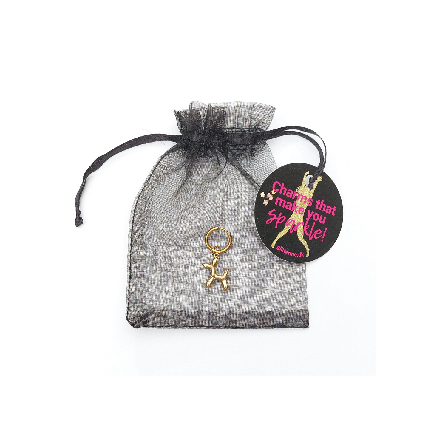 Charms - 1 stk. Balloon Dog - Guld