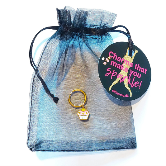 Charms - 1 stk. Cupcake - Guld