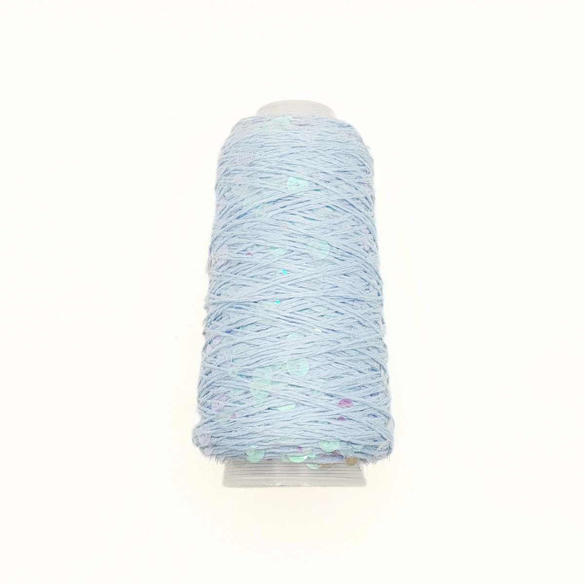 Garn - 50g - Touch of Sparkle - Lyseblå med irridescent, transparente pailletter