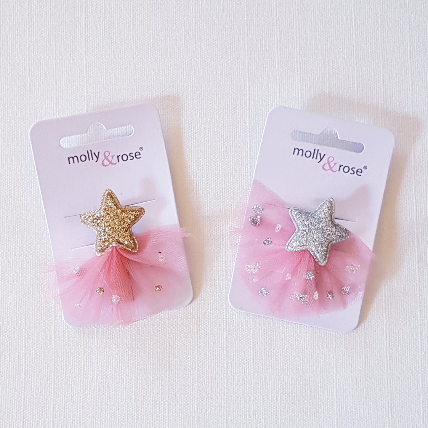 Molly & Rose - Hårklemme 1 stk. - Stjerne m. Tyl Glimmer