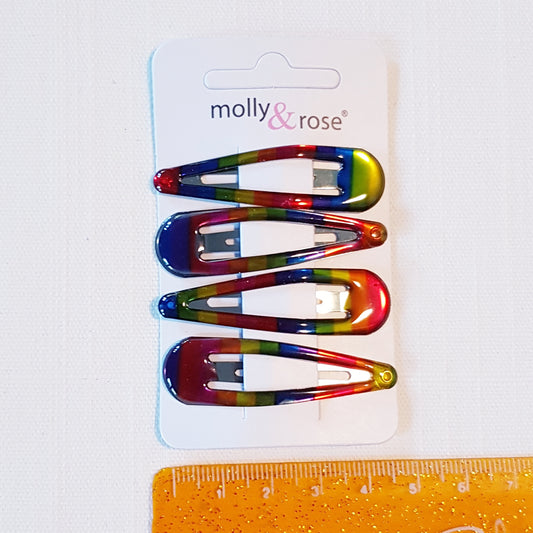 Molly & Rose - Hårklemmer 4 stk. - Regnbue-farvet