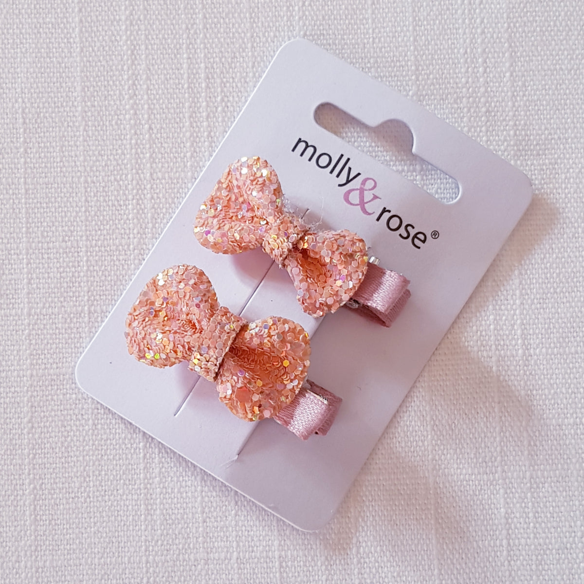 Molly & Rose - Hårspænder 2 stk. - Sløjfe Chunky Glimmer