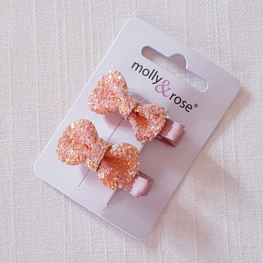 Molly & Rose - Hårklemmer 2 stk. - Sløjfe Chunky Glimmer