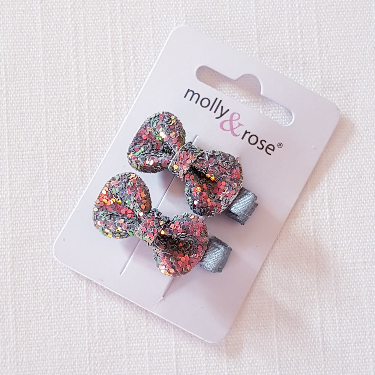 Molly & Rose - Hårspænder 2 stk. - Sløjfe Chunky Glimmer