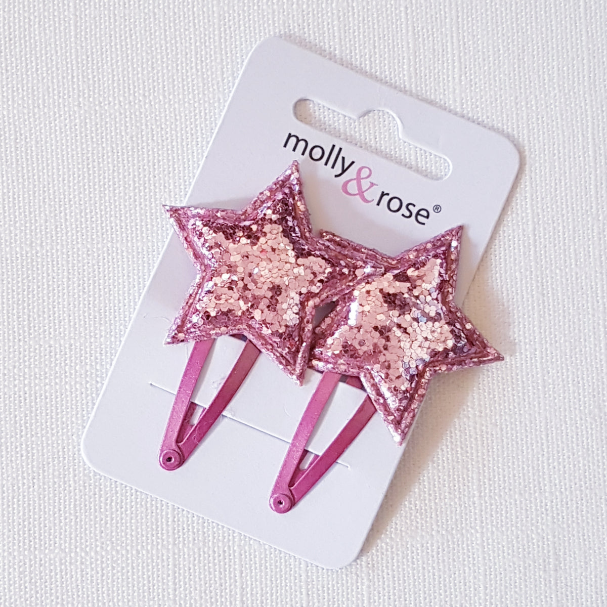 Molly & Rose - Hårspænder 2 stk. - Stjerne Chunky Glimmer