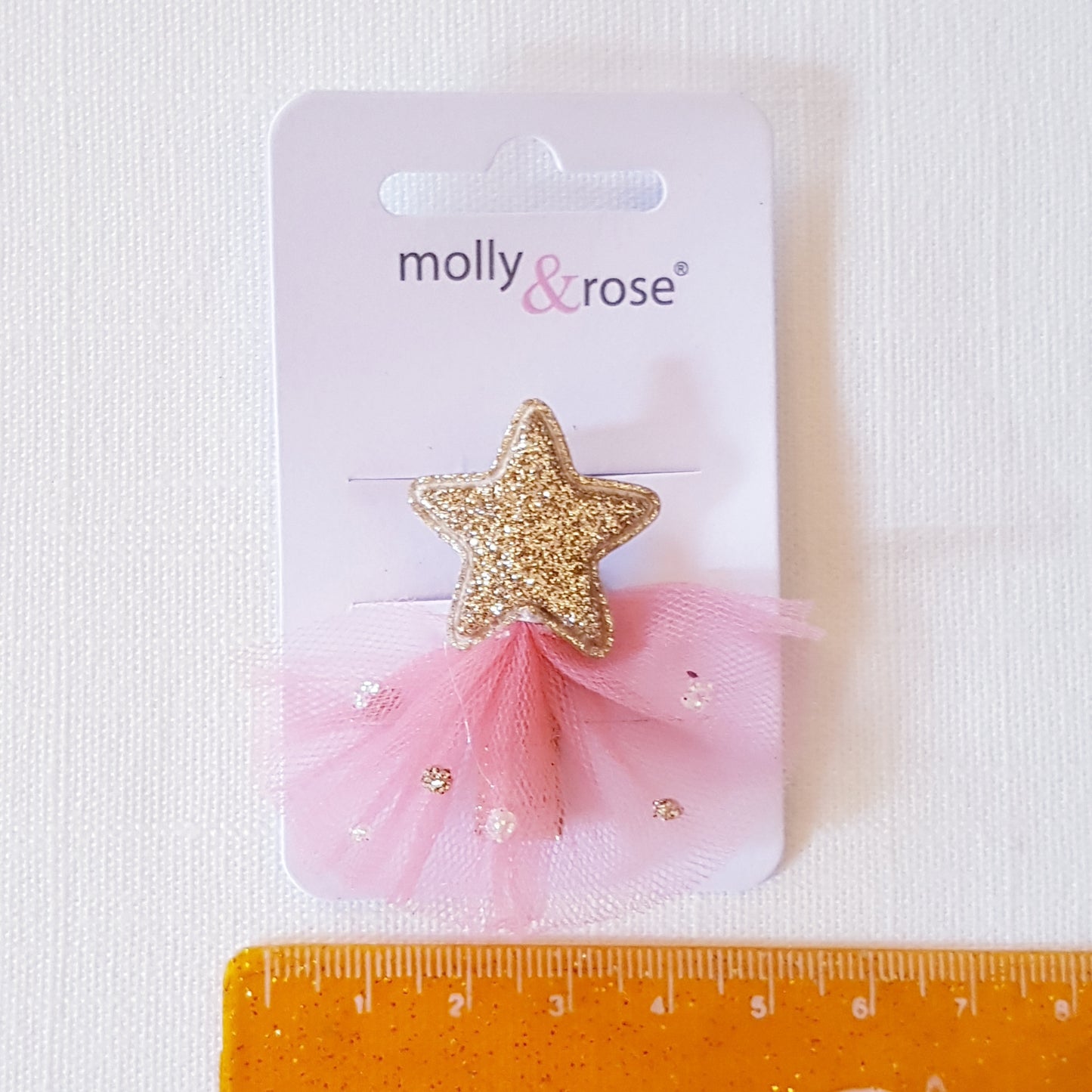 Molly & Rose - Hårklemme 1 stk. - Stjerne m. Tyl Glimmer
