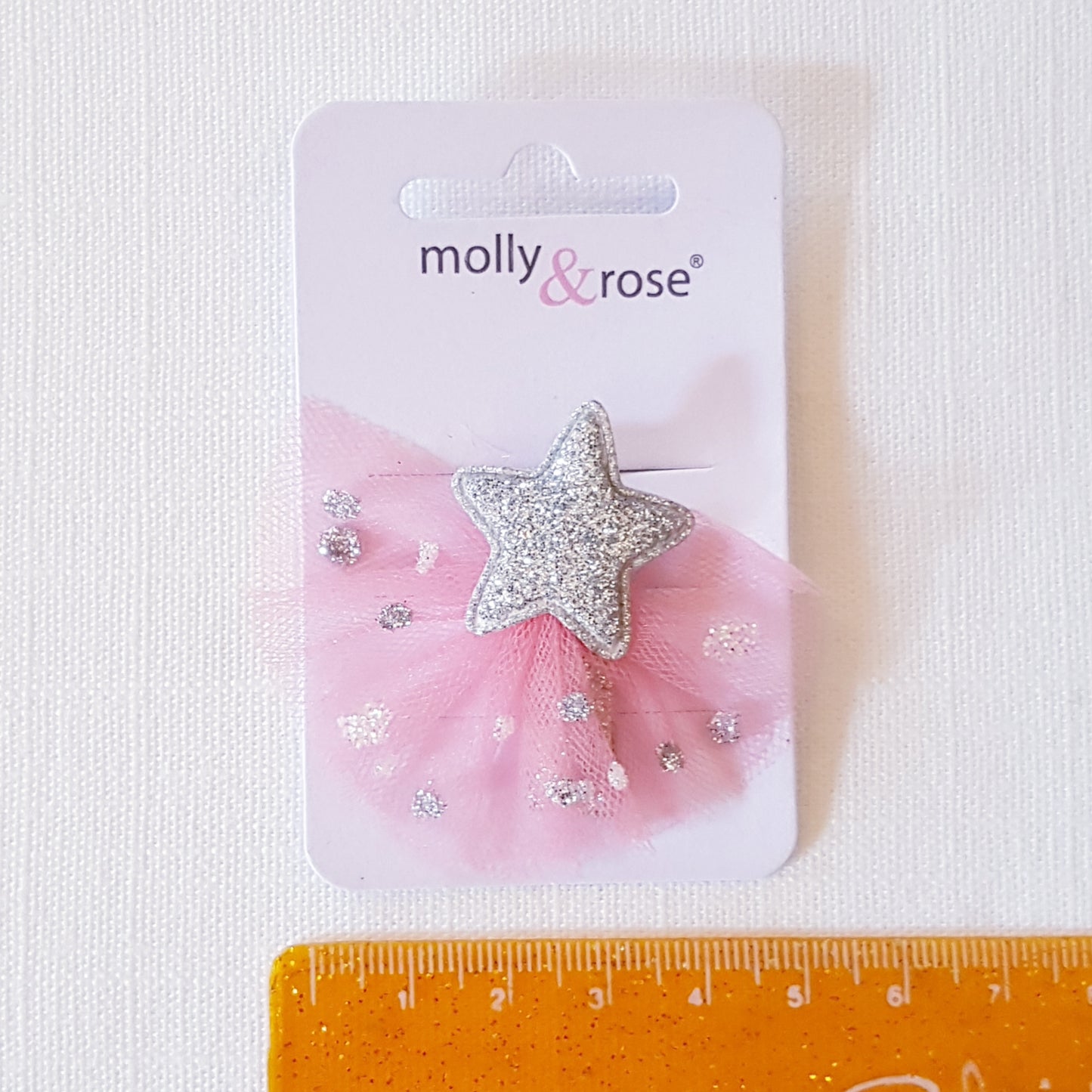 Molly & Rose - Hårklemme 1 stk. - Stjerne m. Tyl Glimmer